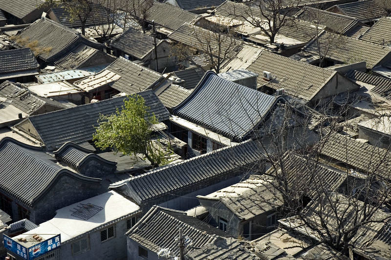 Photo: Hutongs from the Drum Tower, Beijing, by Larry Koester