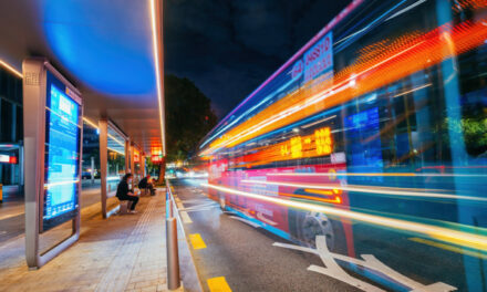 Photo: People waiting for bus at night (Shenzhen), by QuantFoto