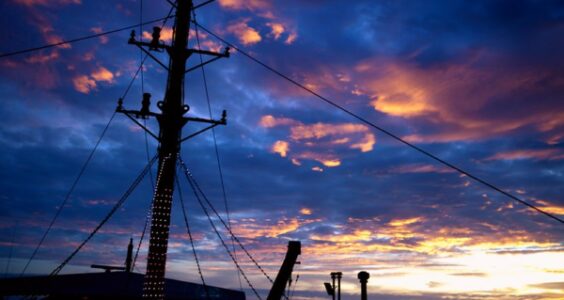 Photo: Ship’s Mast at Dusk, by Lezlie